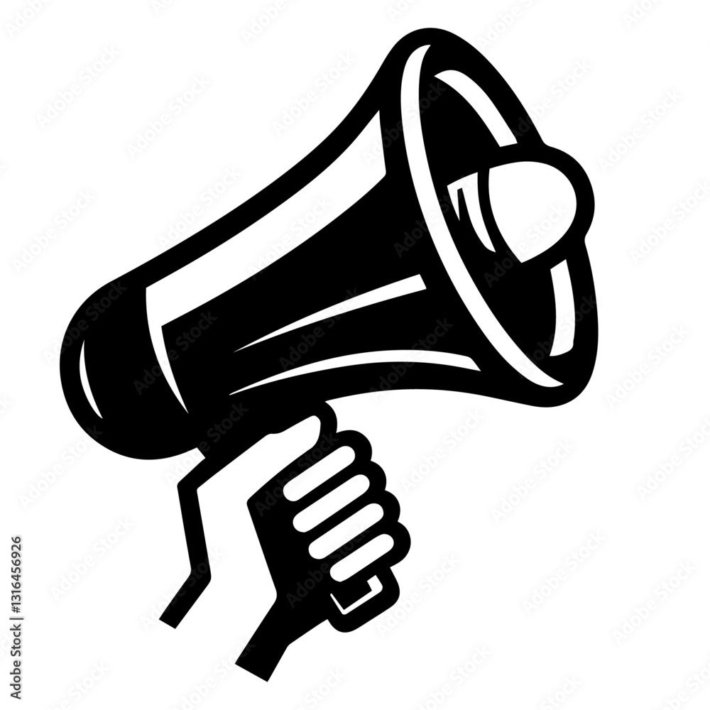Black and white vector silhouette of siren on white background Black and white vector silhouette of siren on white background