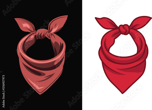 Silhouette of a Bandana Tied in Vector Art