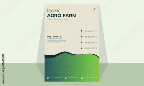 Organic Nature and agriculture flyer design template