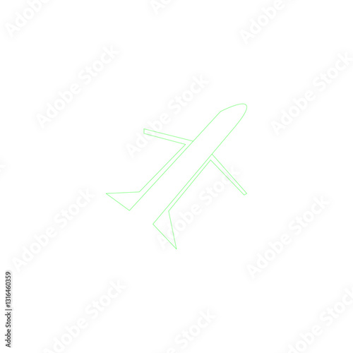 aero plane green icon