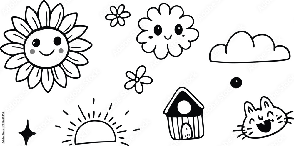 Set of Various cute things in doodle style (12).eps Set of Various cute things in doodle style (12).eps