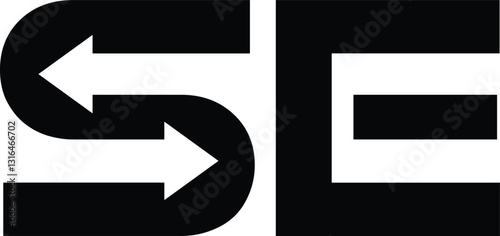 letter s two arrow recycle or exchange logo with vector file.