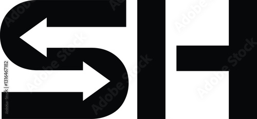 letter s two arrow recycle or exchange logo with vector file.