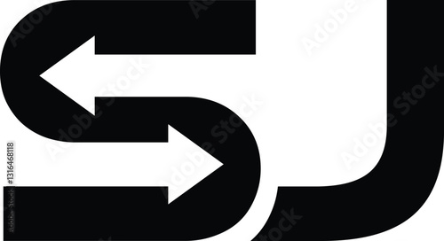 letter s two arrow recycle or exchange logo with vector file.