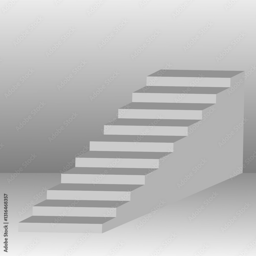 Minimalist abstract staircase design, featuring a series of floating steps forming a geometric zigzag pattern. The artwork has a monochrome color scheme with soft shadows Minimalist abstract staircase design, featuring a series of floating steps forming a geometric zigzag pattern. The artwork has a monochrome color scheme with soft shadows