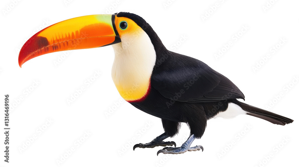 Naklejka premium Vibrant Toucan Bird with Large Beak
