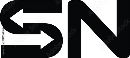 letter s two arrow recycle or exchange logo with vector file.