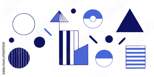 Azure Symphony: The Geometry of Shapes and Patterns
