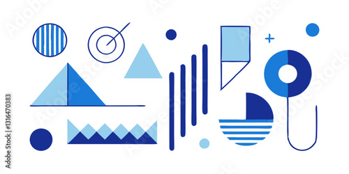 Azure Symphony: The Geometry of Shapes and Patterns
