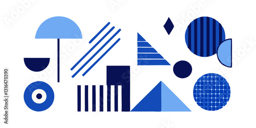 Azure Symphony: The Geometry of Shapes and Patterns
