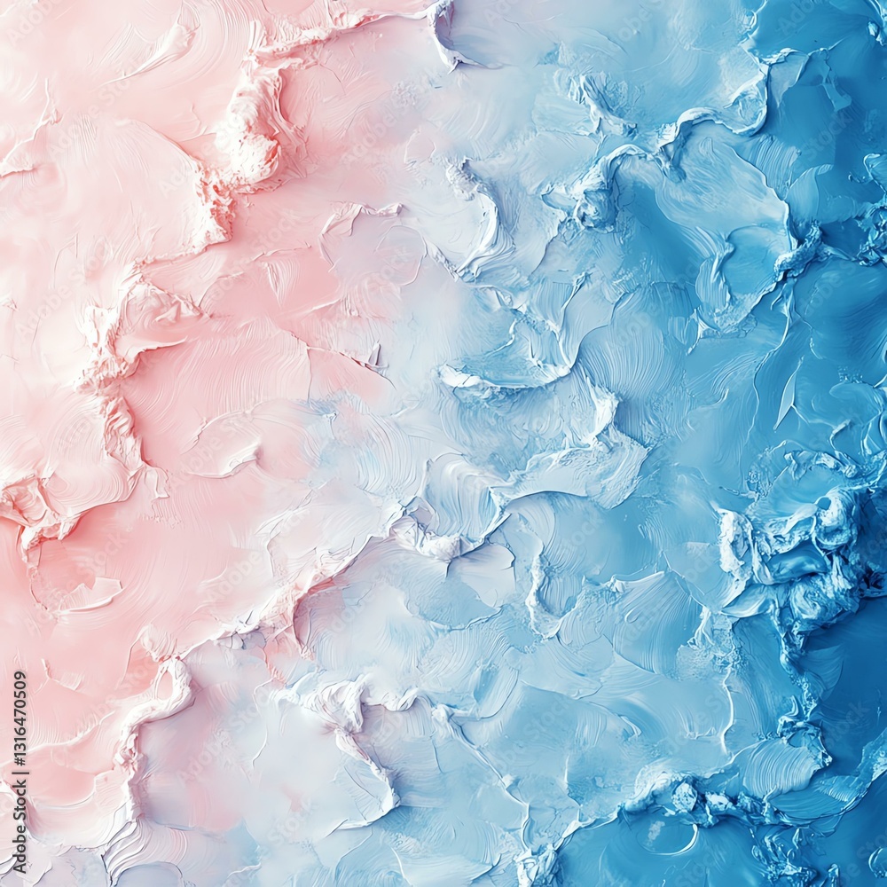 Fototapeta premium wavy layer pastel product display Clean minimal pastel background mockup Abstract pink and blue textured background.