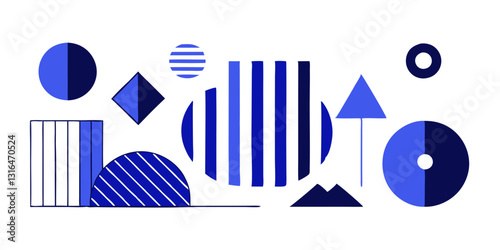 Azure Symphony: The Geometry of Shapes and Patterns
