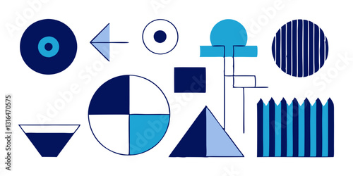 Azure Symphony: The Geometry of Shapes and Patterns
