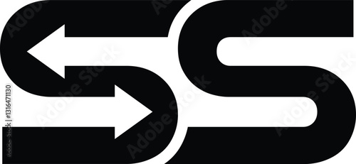 letter s two arrow recycle or exchange logo with vector file.