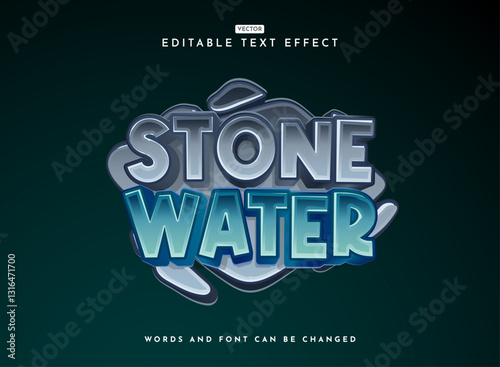 modern bold 3d cute stone water kid game logo text effect