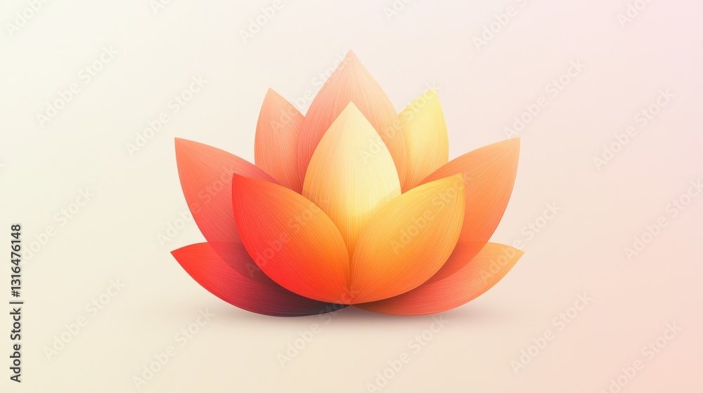 Elegant Abstract Lotus Flower Design in Warm Gradients for Modern Art and Design Projects Elegant Abstract Lotus Flower Design in Warm Gradients for Modern Art and Design Projects