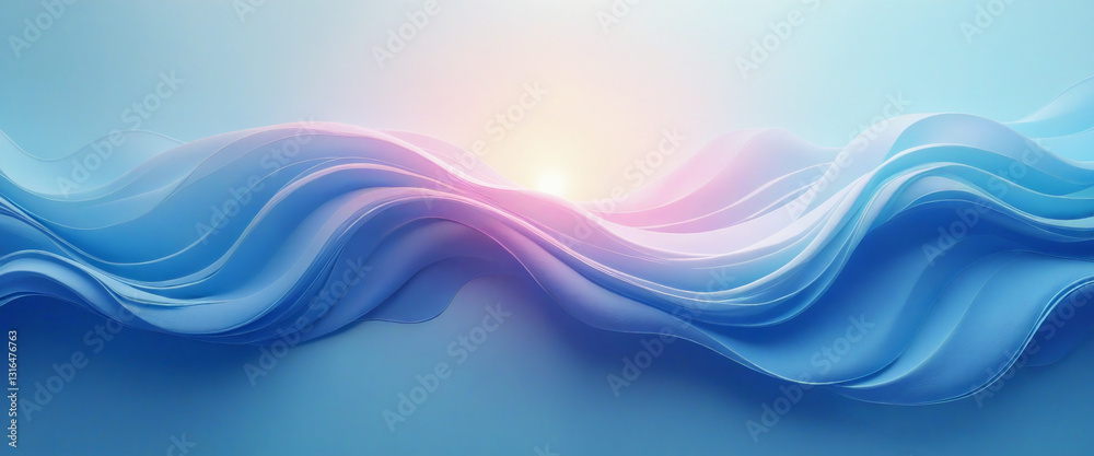 Serene Abstract Waves with Soft Blue and Pink Hues Serene Abstract Waves with Soft Blue and Pink Hues