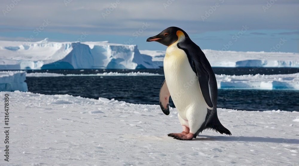 Obraz premium Majestic Emperor Penguin on Antarctic Ice