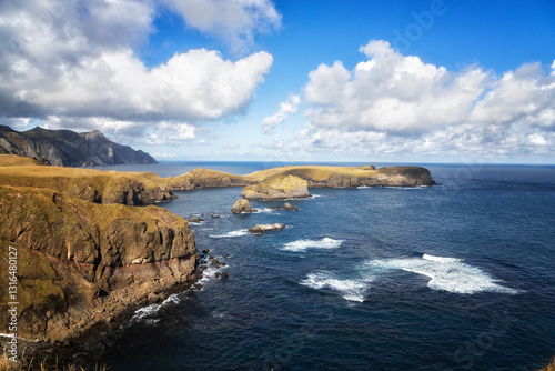Obraz na płótnie Cape End of the World in autumn, Shikotan, South Kuriles w salonie