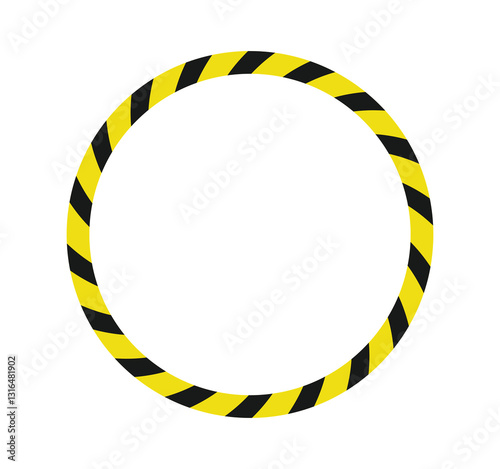 Caution warning circle frame vector illustration on isolated background