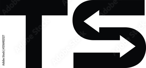 letter s two arrow recycle or exchange logo with vector file.
