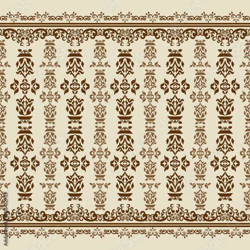 Classic Damask Seamless Pattern abstract background with vintage elements