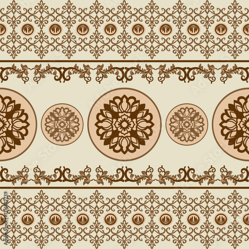 Classic Damask Seamless Pattern abstract background with vintage elements
