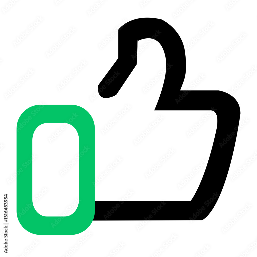 A Vibrant Green Thumbs-up Signifying Approval And Positive Feedback With Bold Black Outlines And A Minimalist Design A Vibrant Green Thumbs-up Signifying Approval And Positive Feedback With Bold Black Outlines And A Minimalist Design