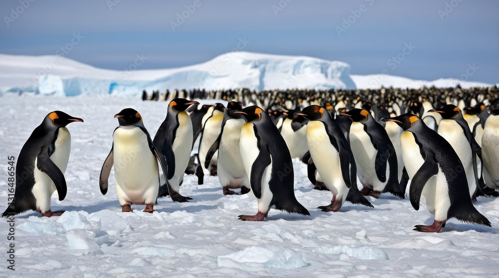 Obraz premium King Penguin Colony in Antarctica Stunning Wildlife Photo