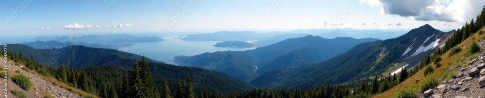 Panoramic view of Hurricane Ridge, Olympic National Park's summit, photo, peak, Olympic National Park Panoramic view of Hurricane Ridge, Olympic National Park's summit, photo, peak, Olympic National Park