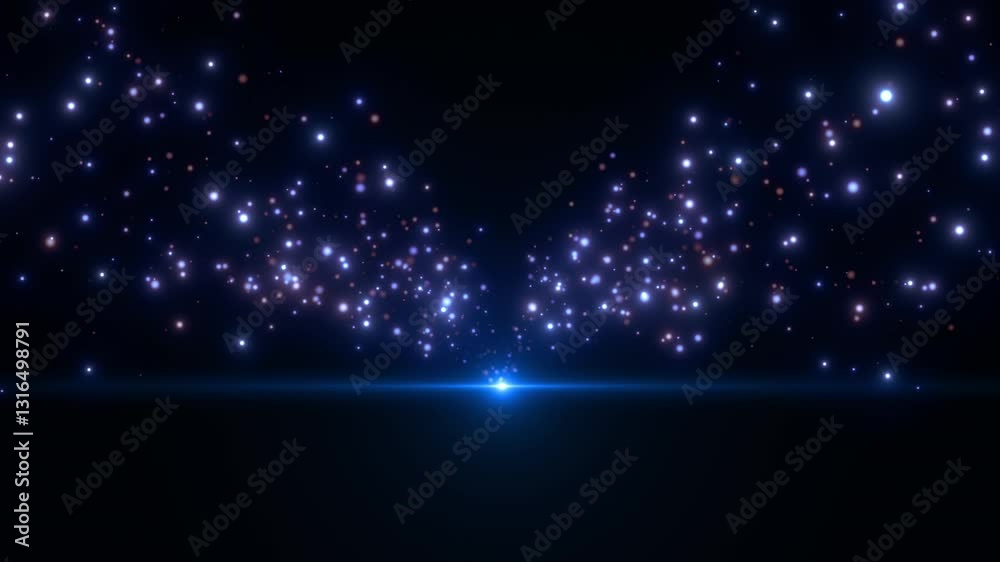 christmas blue magic dust particles animation loop