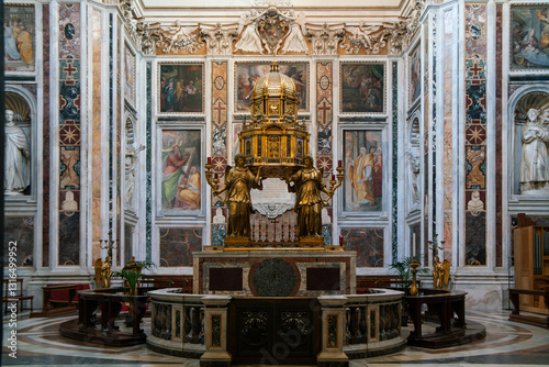 Cappella Sistina (Sistine chapel) of the baroque church of Santa Maria Maggiore in Rome, Italy	