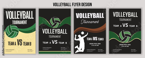 Volleyball Tournament Flyer Template  Championship Sports Event Poster Design Editable EPS for Game Night and Athletic Club Promotion  Perfect for Stock Market Uploads and Easy Customization.