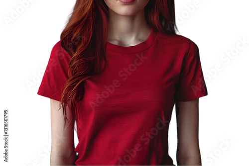 T-Shirt on Model Mockup Isolated on Transparent Background photo
