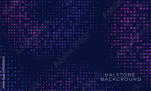 Abstract digital wave of particles. Futuristic point wave. Technology background vector. Light gradient halftone dots grunge wide background.