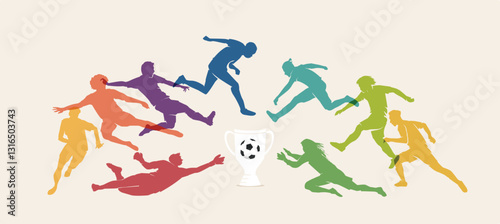 Great colorful editable soccer or football vector background design for world soccer competition 