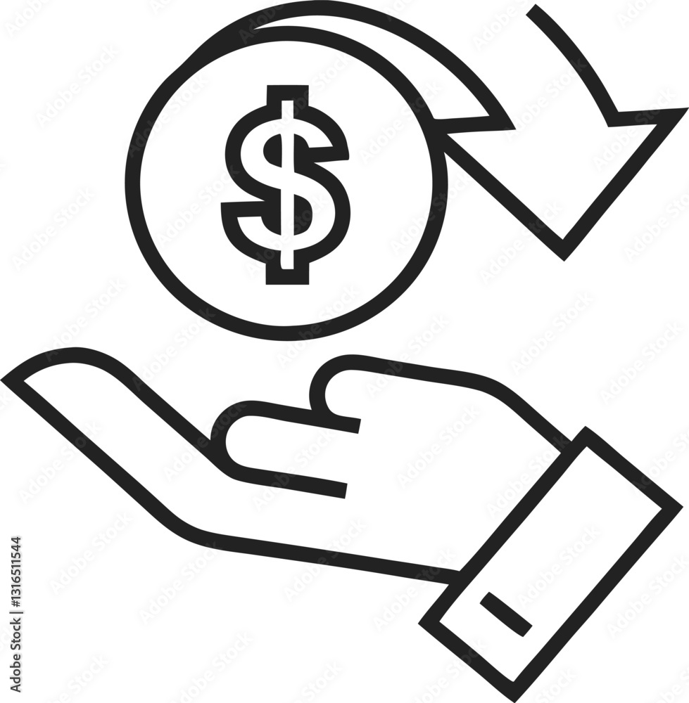 Cashback line icon isolated on white background. Vector Cashback line icon isolated on white background. Vector