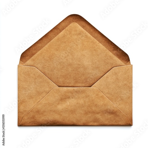 Open brown kraft envelope photo