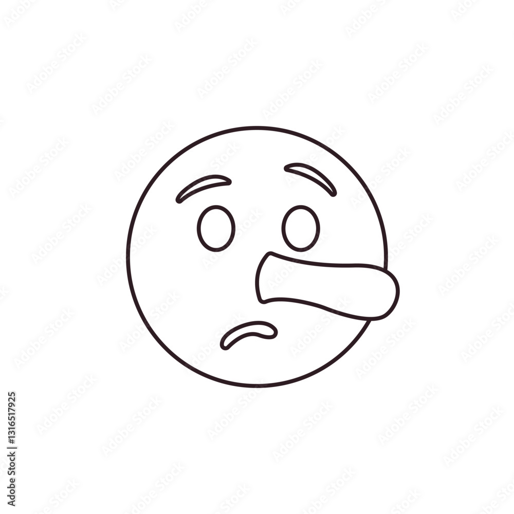 lying face long nose emoji funny lie illustration vector symbol sign icon