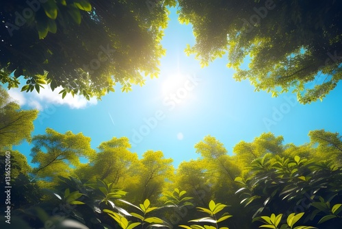 sun shining through the trees