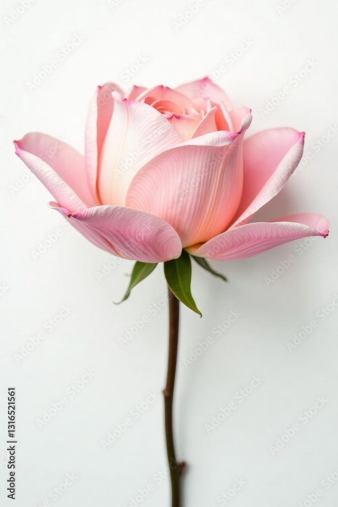 Delicate flower petals unfolding on white background, white, delicate Delicate flower petals unfolding on white background, white, delicate