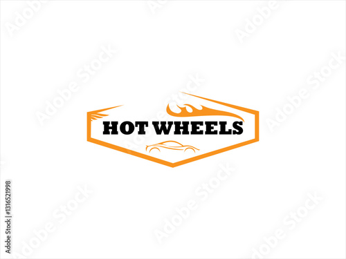 Stylish Hot Wheels logo design for a car brand.This is a simple, clean vector graphic logo for a car brand, likely Hot Wheels.