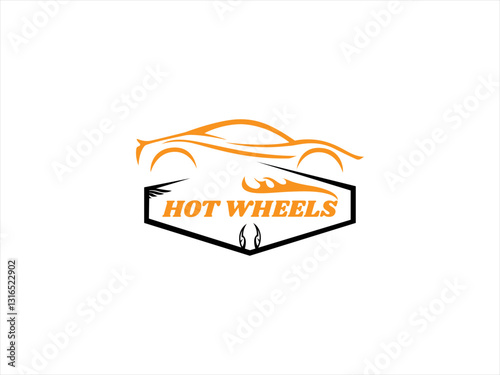 Stylish Hot Wheels logo design for a car brand.This is a simple, clean vector graphic logo for a car brand, likely Hot Wheels.