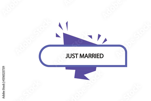 Print button web template,Speech,just married,bubble, banner label

