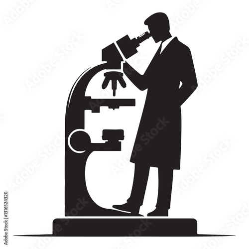 Horticulturist Biologist silhouette, advancing plant cultivation - Biologist illustration - Minimalist Biologist vector - Profession silhouette
