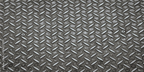 Corrugated sheet metal. Texture of old metal surface. Vector illustration