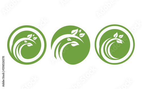 Organic Leaf Logo nature  Healthy vegan concept illustration v.7