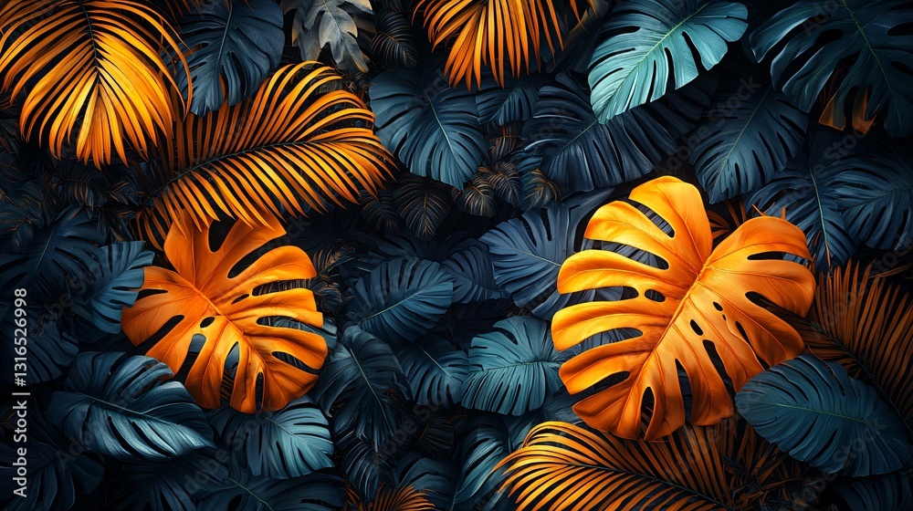 Tropical Leaves Background Design Tropical Leaves Background Design