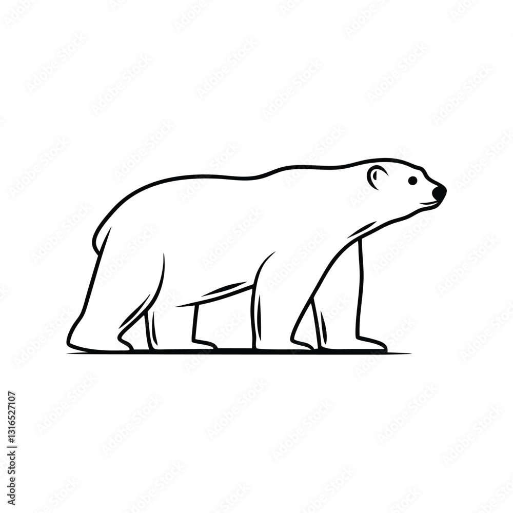 Fototapeta premium a vector silhouette image of a polar bear icon (14).eps