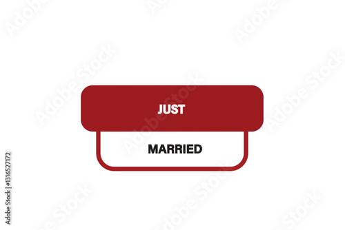 Print button web template,Speech,just married,bubble, banner label


